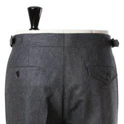Exclusive For Michael Jondral: Grey Flannel Pants In Pure Wool - Rota