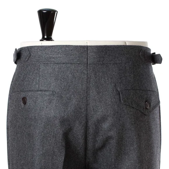 Exclusive For Michael Jondral: Grey Flannel Pants In Pure Wool - Rota