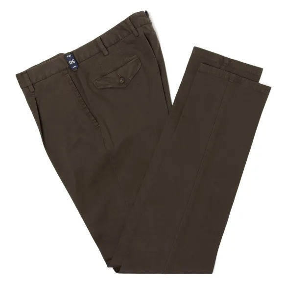 Exclusive For Michael Jondral: Brown Pants "Soft Chino" In A Cotton Mi
