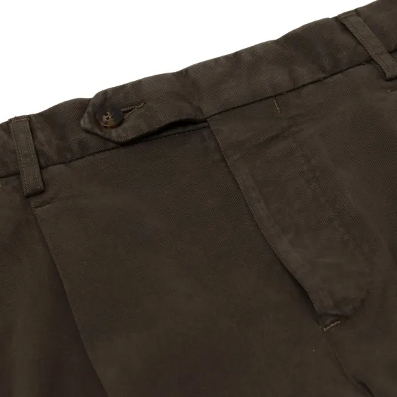 Exclusive For Michael Jondral: Brown Pants "Soft Chino" In A Cotton Mi
