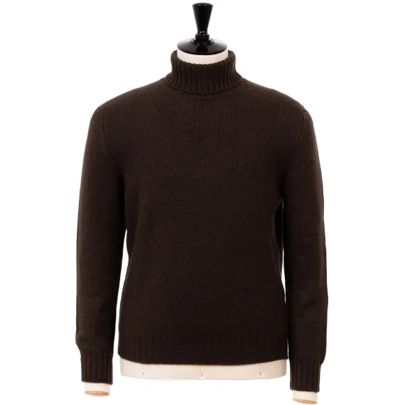 Exclusively For Michael Jondral: Cocoa Brown Turtleneck Sweater Made O