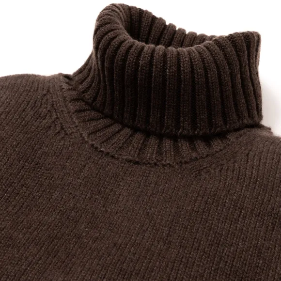 Exclusively For Michael Jondral: Cocoa Brown Turtleneck Sweater Made O