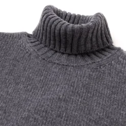 Exclusively For Michael Jondral: Flannel Gray Turtleneck Sweater Made