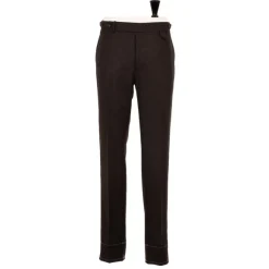 Exclusively For Michael Jondral: Brown Flannel Pants Made Of Pure Wool