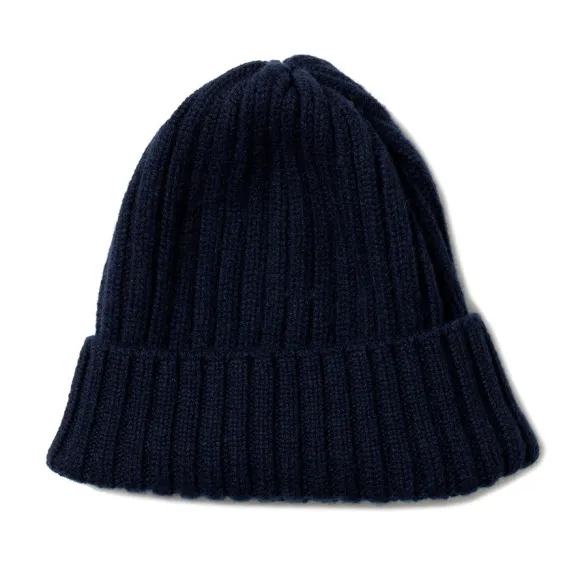 Exclusively For Michael Jondral: Dark Blue Knitted Cap Made Of Cashmer