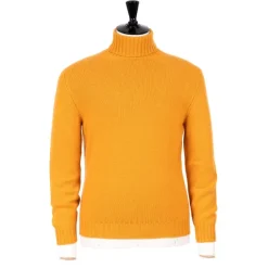 Exclusive To Michael Jondral: Orange Scottish 4-Ply Cashmere Turtlenec
