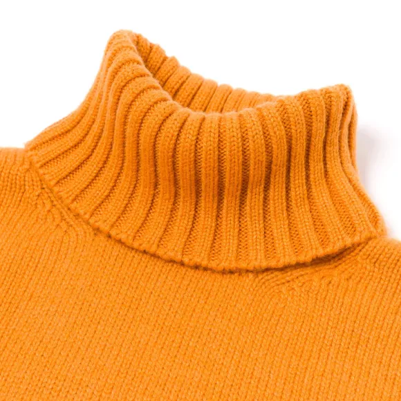 Exclusive To Michael Jondral: Orange Scottish 4-Ply Cashmere Turtlenec