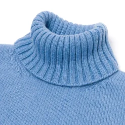 Exclusive To Michael Jondral: Azure Blue Scottish 4-Ply Cashmere Turtl