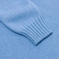 Exclusive To Michael Jondral: Azure Blue Scottish 4-Ply Cashmere Turtl