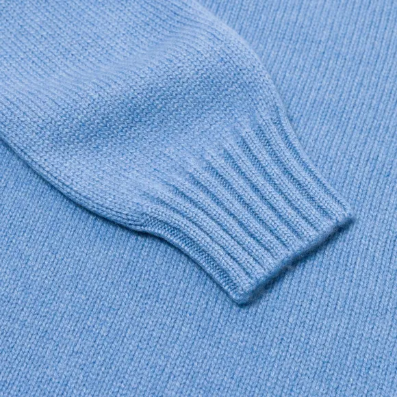 Exclusive To Michael Jondral: Azure Blue Scottish 4-Ply Cashmere Turtl