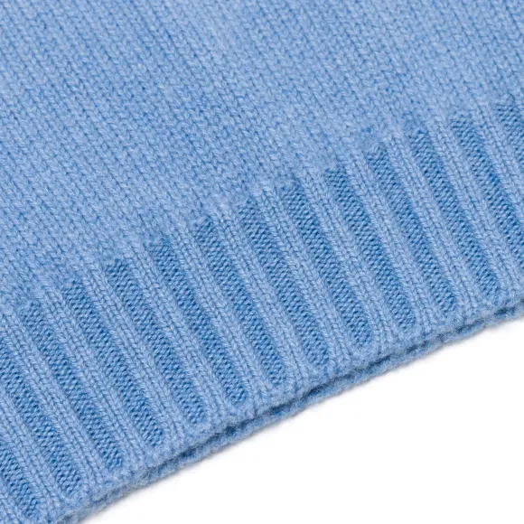 Exclusive To Michael Jondral: Azure Blue Scottish 4-Ply Cashmere Turtl