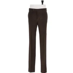 Exclusive To Michael Jondral: Dark Brown Trousers In English Cotton Mo