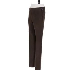 Exclusive To Michael Jondral: Dark Brown Trousers In English Cotton Mo