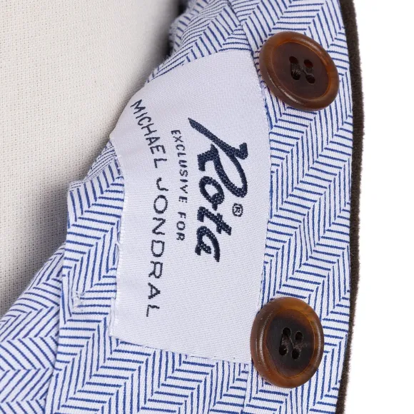 Exclusive To Michael Jondral: Dark Brown Trousers In English Cotton Mo