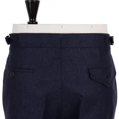 Exclusive To Michael Jondral: Blue Pure Wool Flannel Pants - Rota Sart
