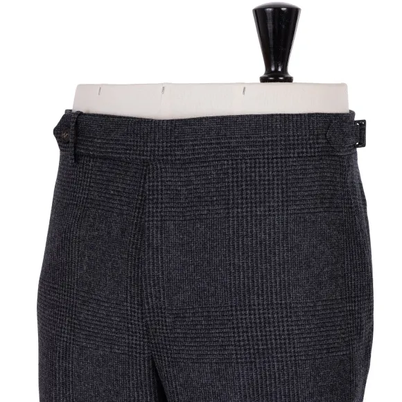 Exclusive To Michael Jondral: Grey Plaid Flannel Pants "Galles" In Pur