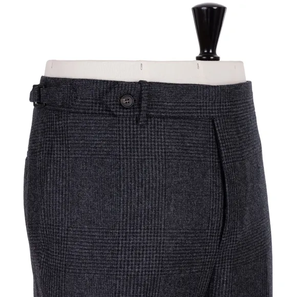 Exclusive To Michael Jondral: Grey Plaid Flannel Pants "Galles" In Pur
