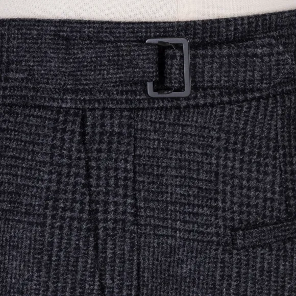 Exclusive To Michael Jondral: Grey Plaid Flannel Pants "Galles" In Pur