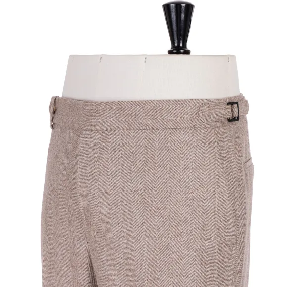 Exclusive To Michael Jondral: Sand Brown Pants In A Wool Flannel - Rot