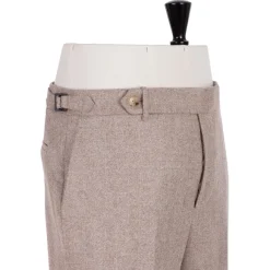 Exclusive To Michael Jondral: Sand Brown Pants In A Wool Flannel - Rot