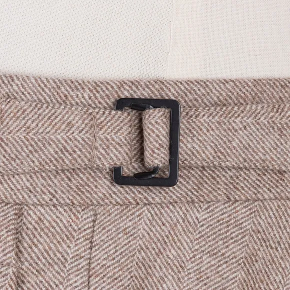 Exclusive To Michael Jondral: Sand Brown Pants In A Wool Flannel - Rot