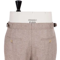 Exclusive To Michael Jondral: Sand Brown Pants In A Wool Flannel - Rot