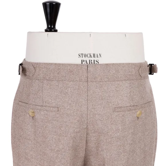 Exclusive To Michael Jondral: Sand Brown Pants In A Wool Flannel - Rot