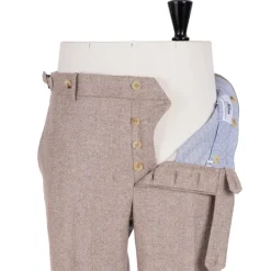 Exclusive To Michael Jondral: Sand Brown Pants In A Wool Flannel - Rot