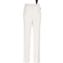 Exclusive To Michael Jondral: Ivory Trousers "Hollywood" With Two Plea