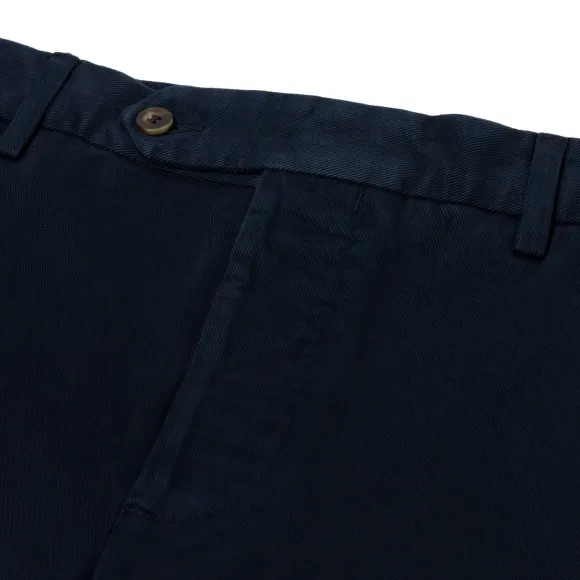 Exklusiv Fur Michael Jondral: Dunkelblaue Winter-Chino Aus Baumwollmix
