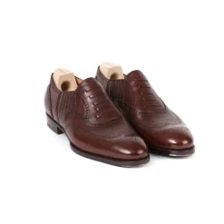 Fake-Brogue "Stretched Lazy Man" Aus Kastanienbraun Genarbtem Kalbsled
