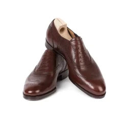 Fake-Brogue "Stretched Lazy Man" Aus Kastanienbraun Genarbtem Kalbsled