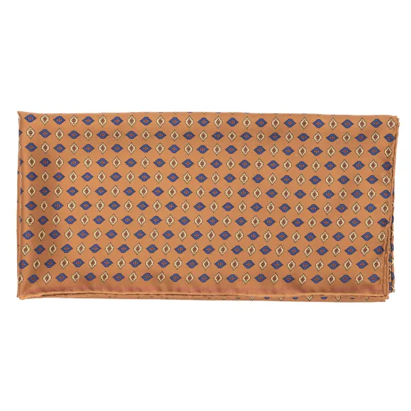 Foulard Neckerchief "Cornici Barocche" In Pure English Silk