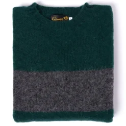Glenugie Exclusive X Mj: Pure Wool Sweater "College Stripe Jumper" - C