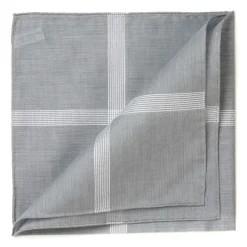 Gray Handkerchief "Symphony" In Cotton - Hand-Rolled