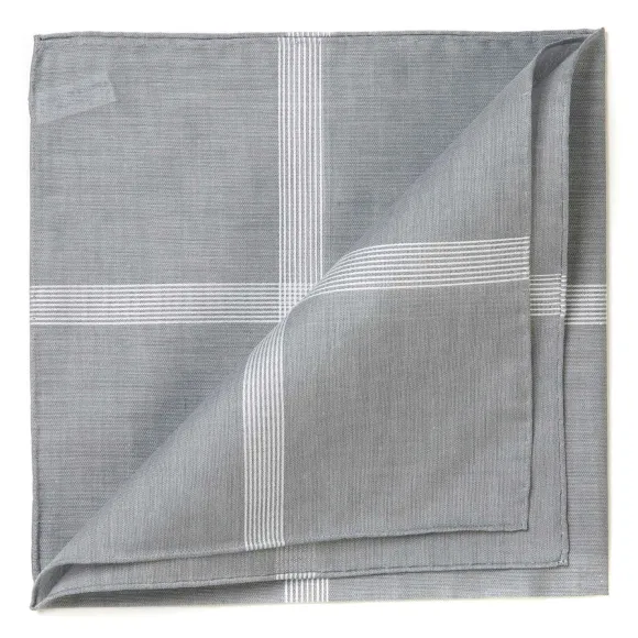 Gray Handkerchief "Symphony" In Cotton - Hand-Rolled