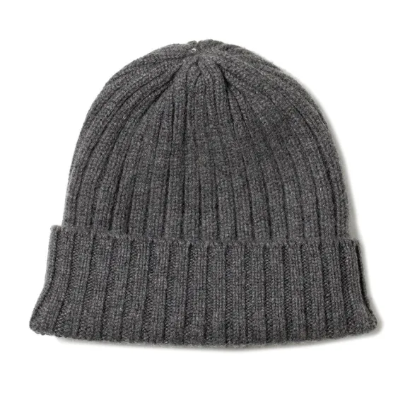 Gray Knitted Cap Made Of Cashmere