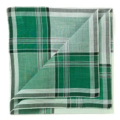 Green Handkerchief "Arlequin" Made Of Pure Cotton