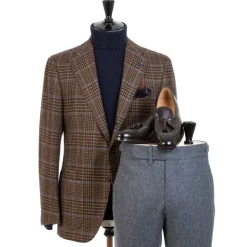 Grey Trousers "Fox Flannel" Made Of English Wool - Purely Handcraft