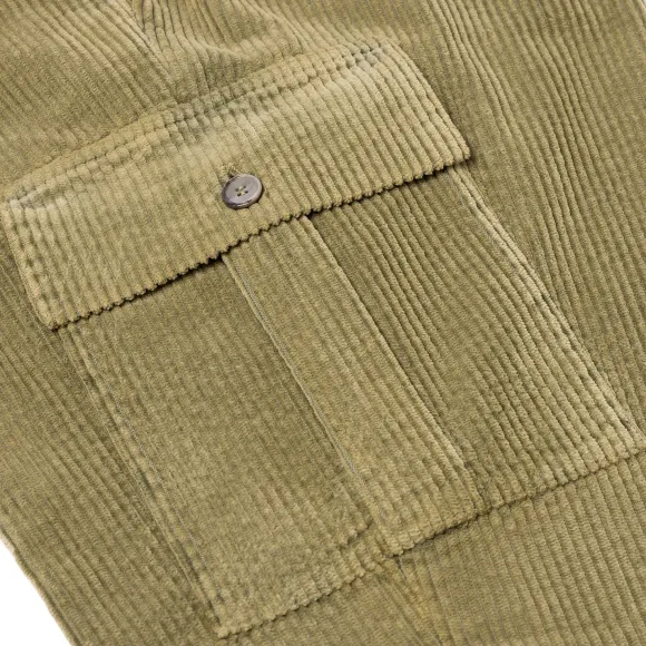 I Capresi X Mj: Cargo Pant "Vesuvio" In Washed Cotton Corduroy