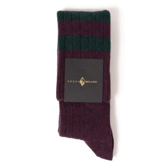 Knee Sock "College Stripe" Made Of A Cashmere Mix