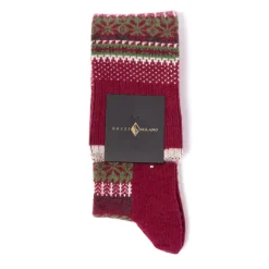 Knee Sock "Fairisle Stars" From A Cashmere Blend