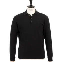 Knitted Polo "Oxton Sportshirt" In Fine Scottish 1 Ply Cashmere