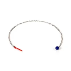 Lapelchain "Lapislazzuli" Made Of Sterling Silver - Purely Handcrafted