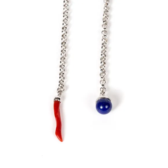 Lapelchain "Lapislazzuli" Made Of Sterling Silver - Purely Handcrafted