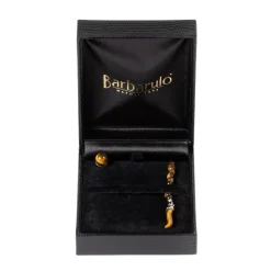 Lapel Chain "Tiger'S Eye Ball" Made Of Sterling Silver - Purely Handcr