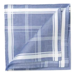 Light Blue Patterned Handkerchief "Sarabande" Made Of Cotton
