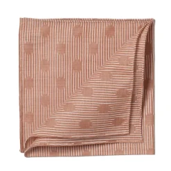 Light Brown Patterned Cotton Pocket Square