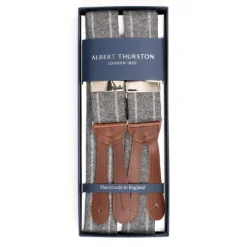 Light Gray Braces "Dugdale Chalkstripe-Flannel" With Buttons