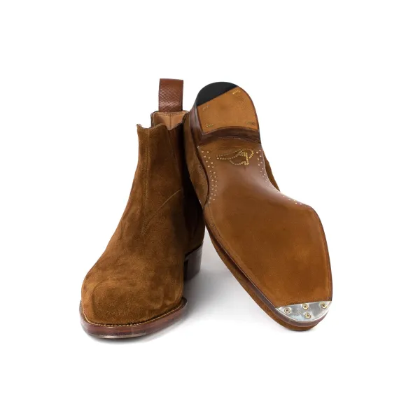 Limited Edition: Boot "Urban Rodeo" Made Of Tobacco Brown Suede Leathe